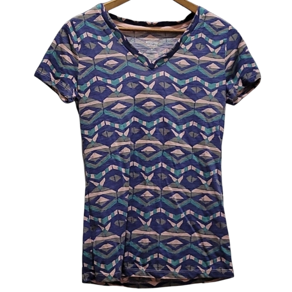 2 for $20!  Mossimo Supply Co. Ladies V-Neck Boho Patterned Shirt Size S/P